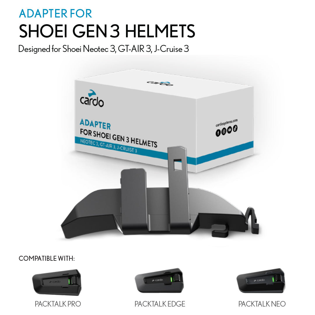 Cardo Adapter for Shoei Gen 3 Helmets: Neotec 3, GT-Air 3, J-Cruise 3