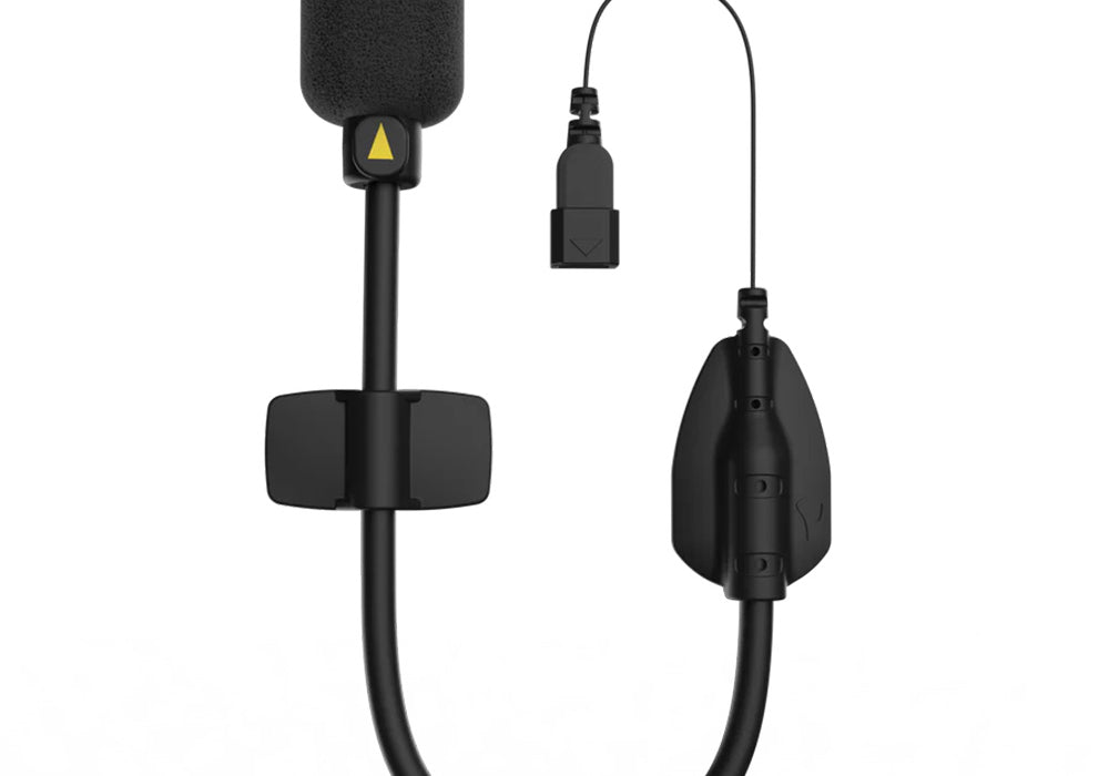 Hybrid Boom Mic - A Hybrid Microphone with a boom arm for open face and modular helmets.
